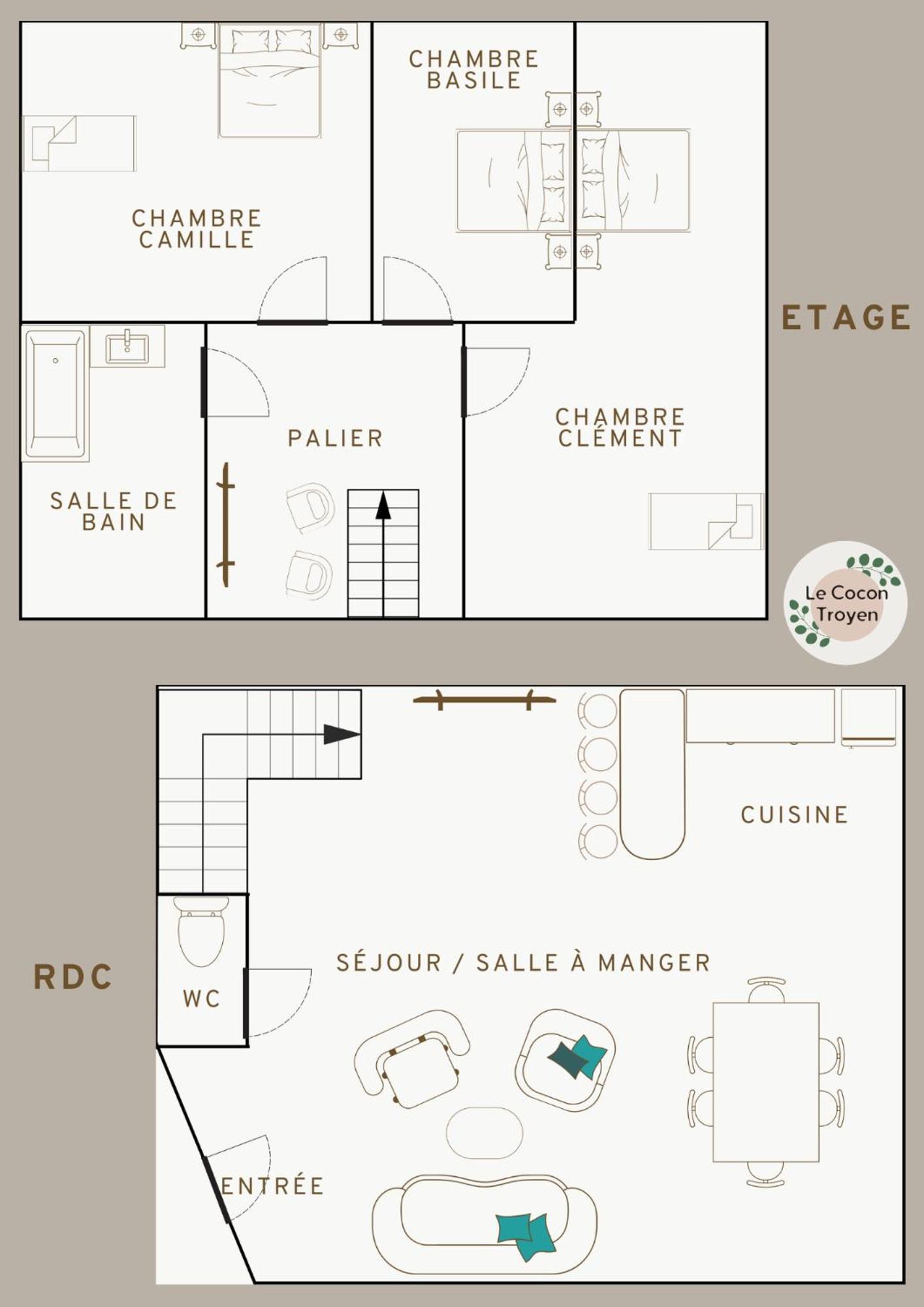 Le Cocon Troyen - 6-8P - 2 Parking Gratuits Appartement Troyes Buitenkant foto